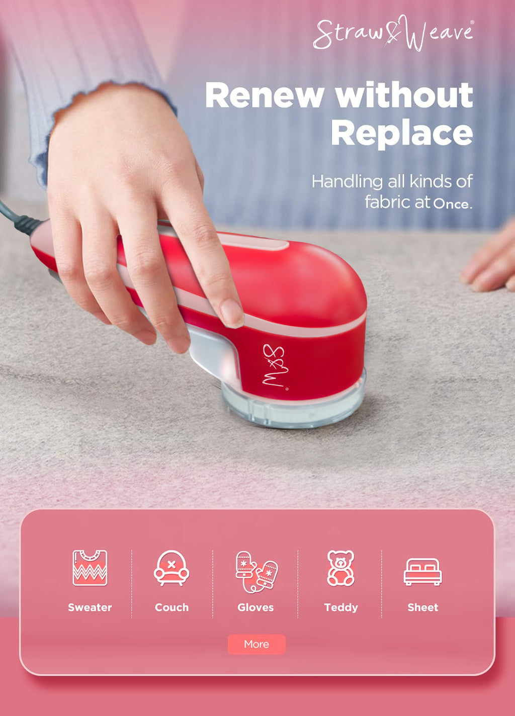 Lint Remover for Clothes with 6 Blades, Lint Roller for Clothes | RUA Remover Machine | Electric Lint Remover | 1 Year Warranty