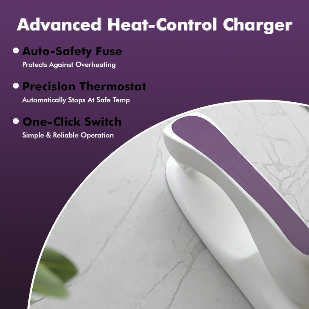 RARECARE Premium Electric Hot Water Bag For Pain Relief With Velvet Sleeve Heating Pad | 1 Year Warranty | Electric Heating Pad with 6 Layer Cover | Fast Gel Hot Bag (Royal Lavender)