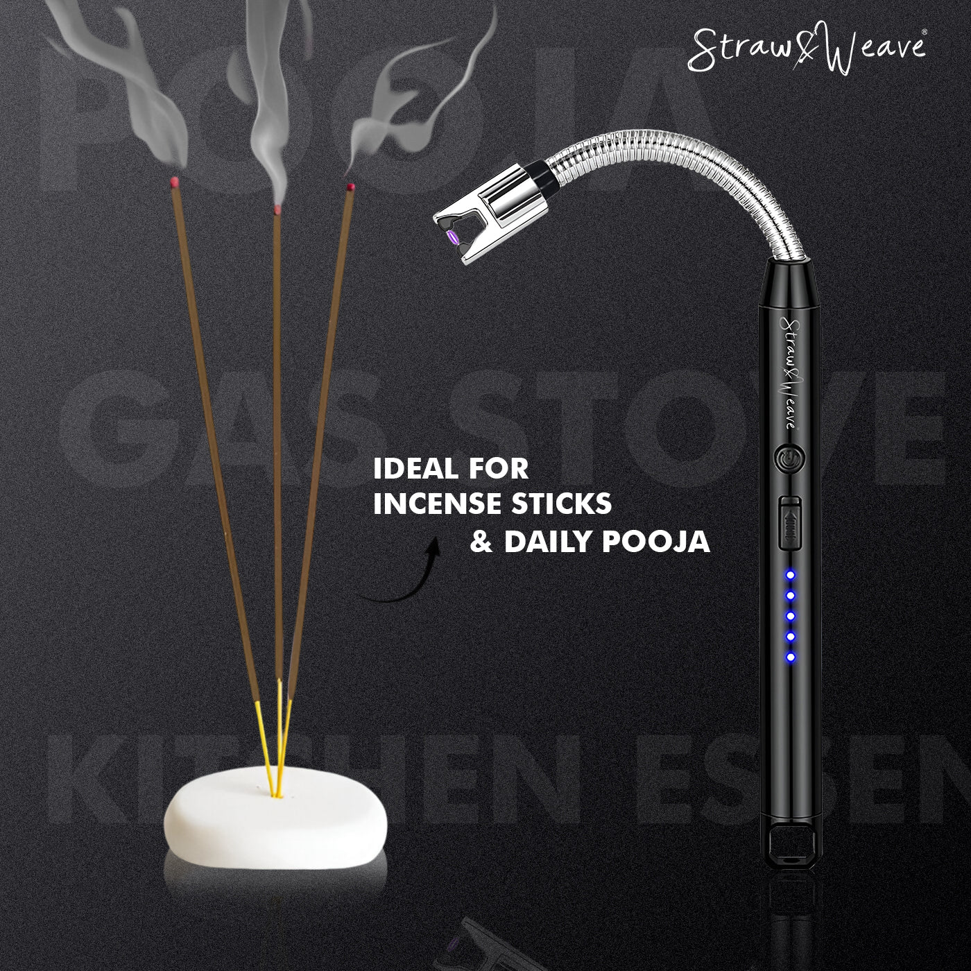 Diwali Gas Lighter for Kitchen, Electric Plasma Lighter for Gas Stove Metal Body with Big Battery | 1 Year Warranty, C-Type USB, Deepawali Lighters, Multi-Color