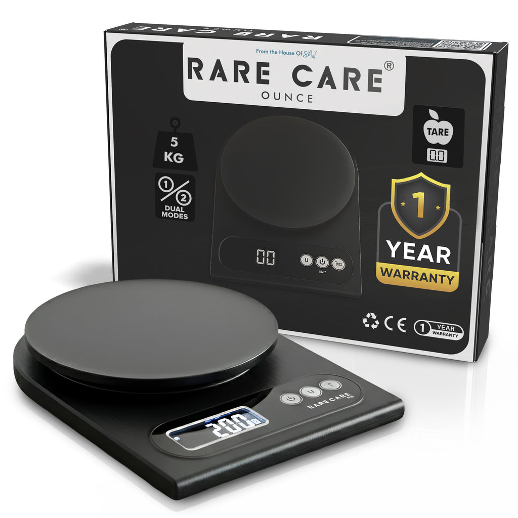 RARECARE Kitchen Weight Machine For Home | Electronic Weighing Machine for Food | Tare Function 1 Year Warranty | Dual Weight Setting | Weighing Scale For Kitchen | Model - Ounce