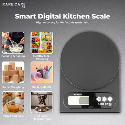 RARECARE Kitchen Weight Machine For Home | Electronic Weighing Machine for Food | Tare Function 1 Year Warranty | Dual Weight Setting | Weighing Scale For Kitchen | Model - Ounce