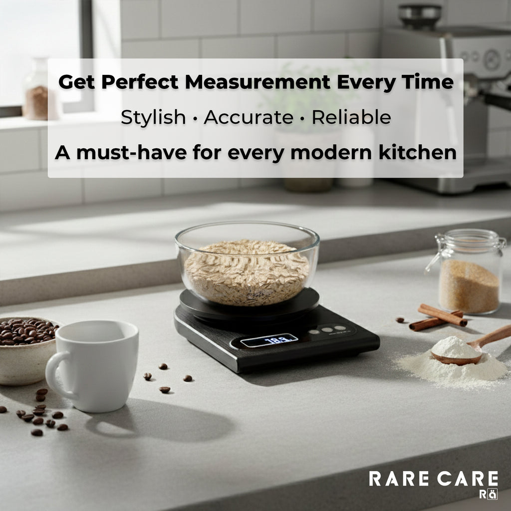 RARECARE Kitchen Weight Machine For Home | Electronic Weighing Machine for Food | Tare Function 1 Year Warranty | Dual Weight Setting | Weighing Scale For Kitchen | Model - Ounce